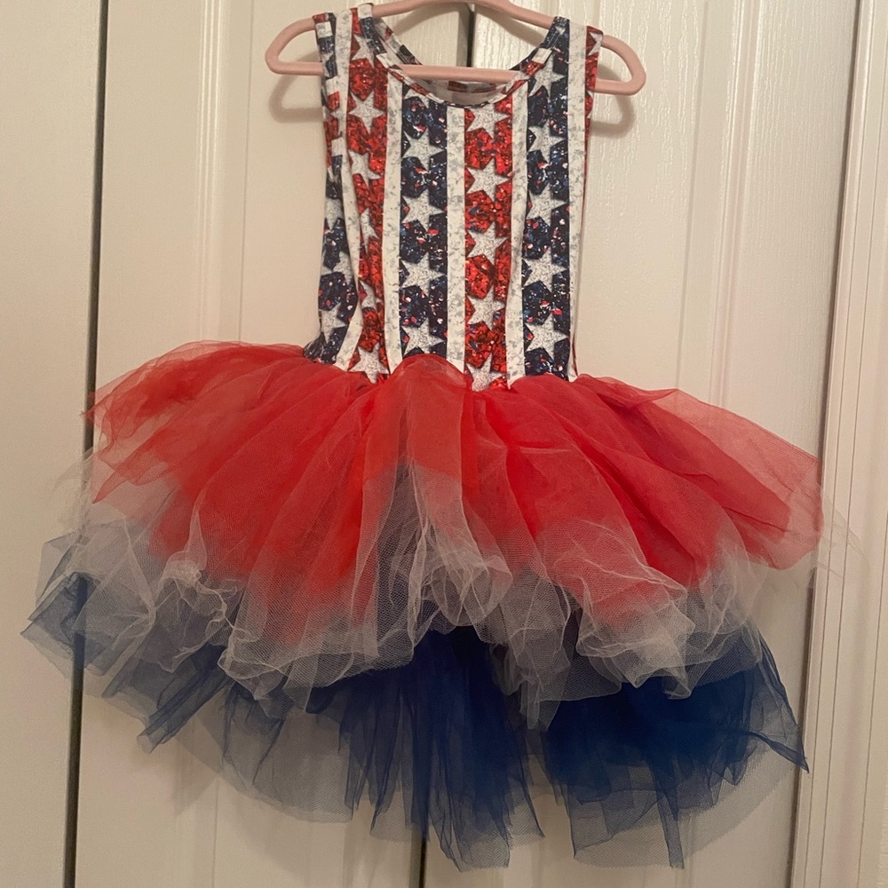 Red white and blue tutu onsie